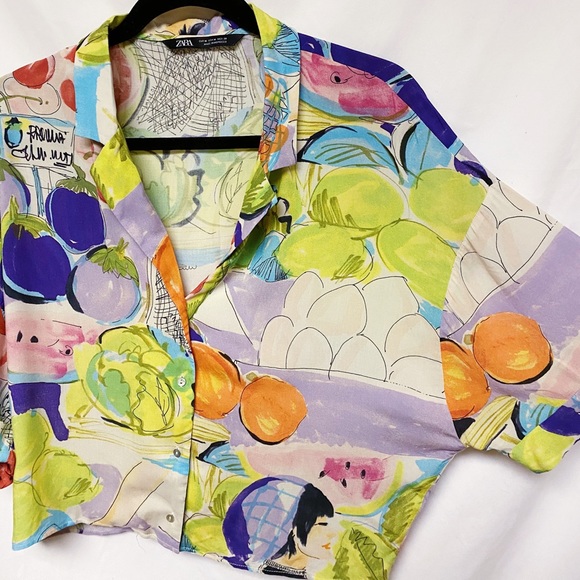 Funky ZARA Crop Button-Up - Picture 3 of 12